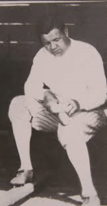 Babe Ruth boning his bat