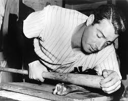 Joe DiMaggio boning his bat